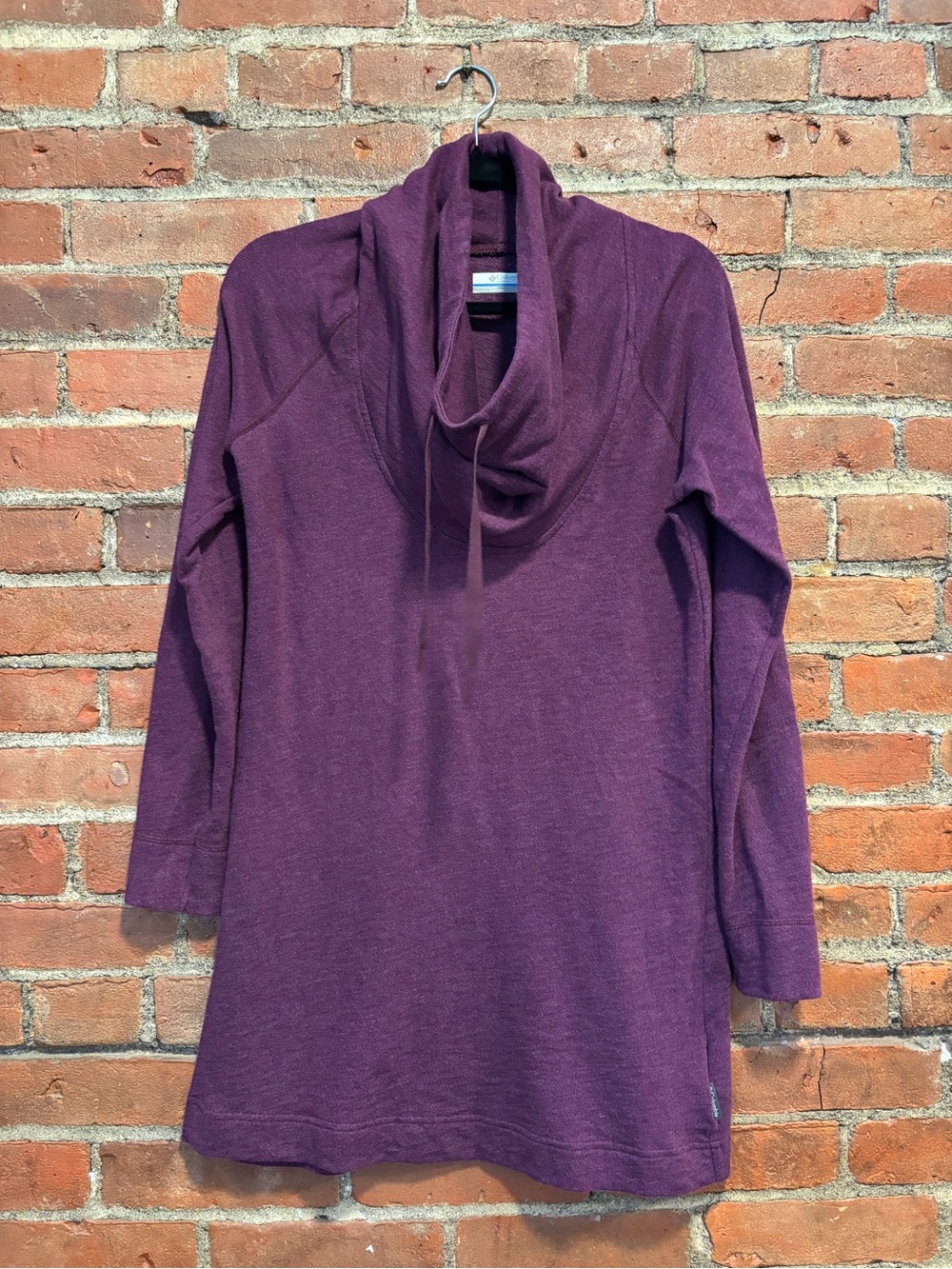Columbia Purple Cowl Neck Long Sleeve Women's Tunic Sweatshirt